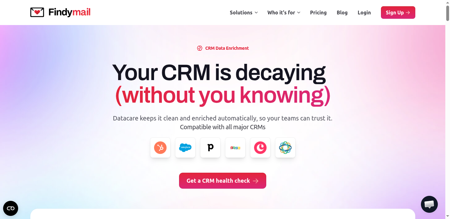 Findymail CRM Data Enrichment and Cleaning