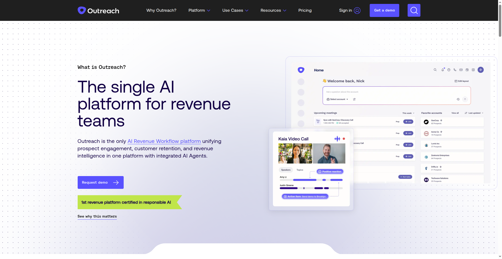 Outreach sales engagement platform